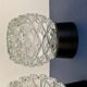 Pair of vintage wall lamps in molded glass and thermoplastic