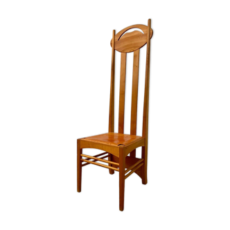 Grande chaise vintage modele Argyle par Mackintosh fabrication italienne années 80 bois