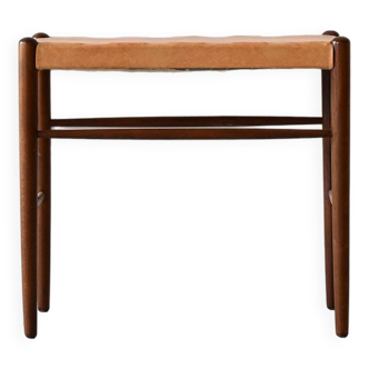Vintage stool with leatherette seat