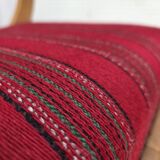 1970s, Danish armchair, original red furniture wool, solid oak wood.