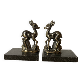 Pair of art deco fawn bookends