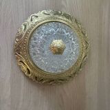 Vintage brass and chiseled glass ceiling light