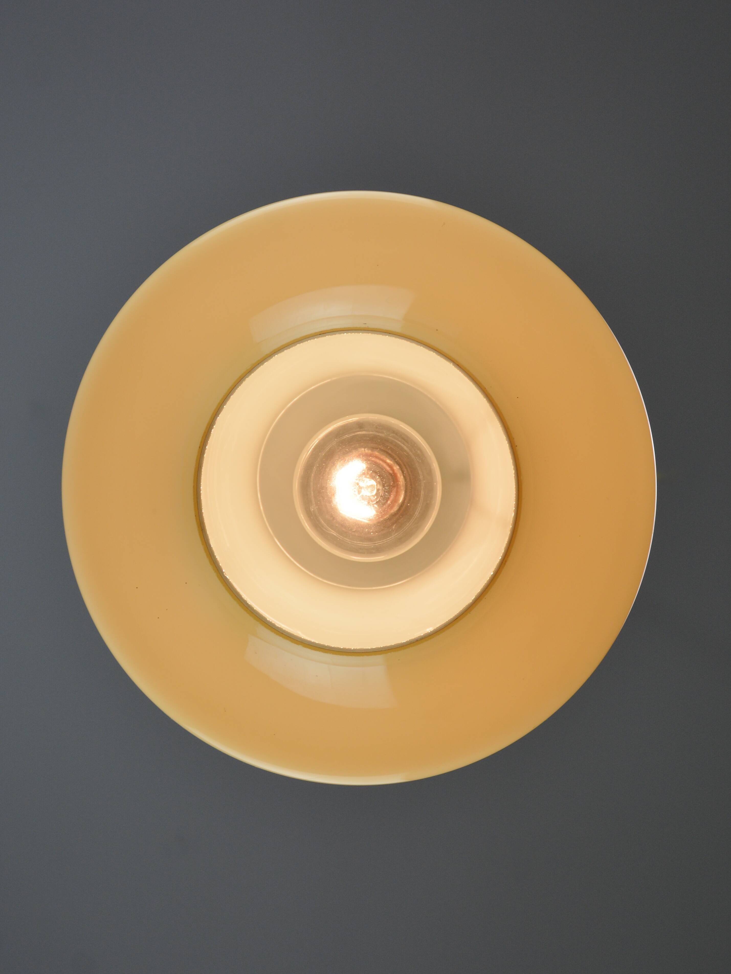 Vintage Beige/Yellow Glass Pendant Lamp