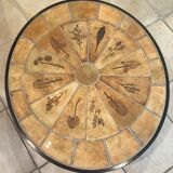 Vintage coffee table CAPRON herbarium