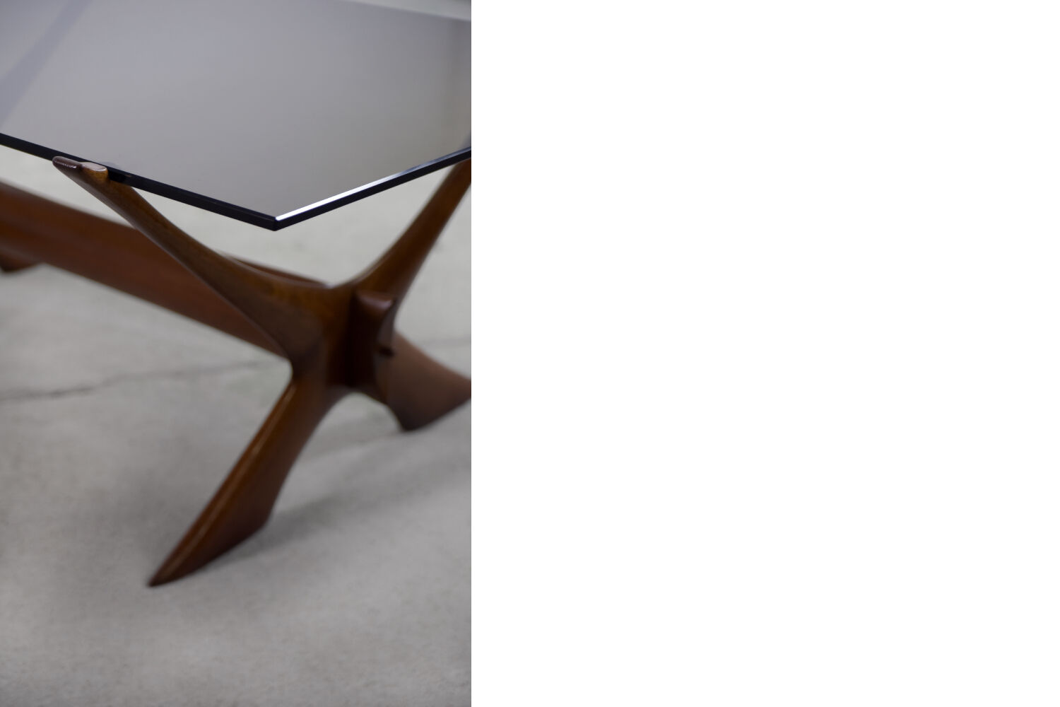 Mid-century scandinavian walnut condor coffee table by fredrik schriever-abeln for örebro glass, 196