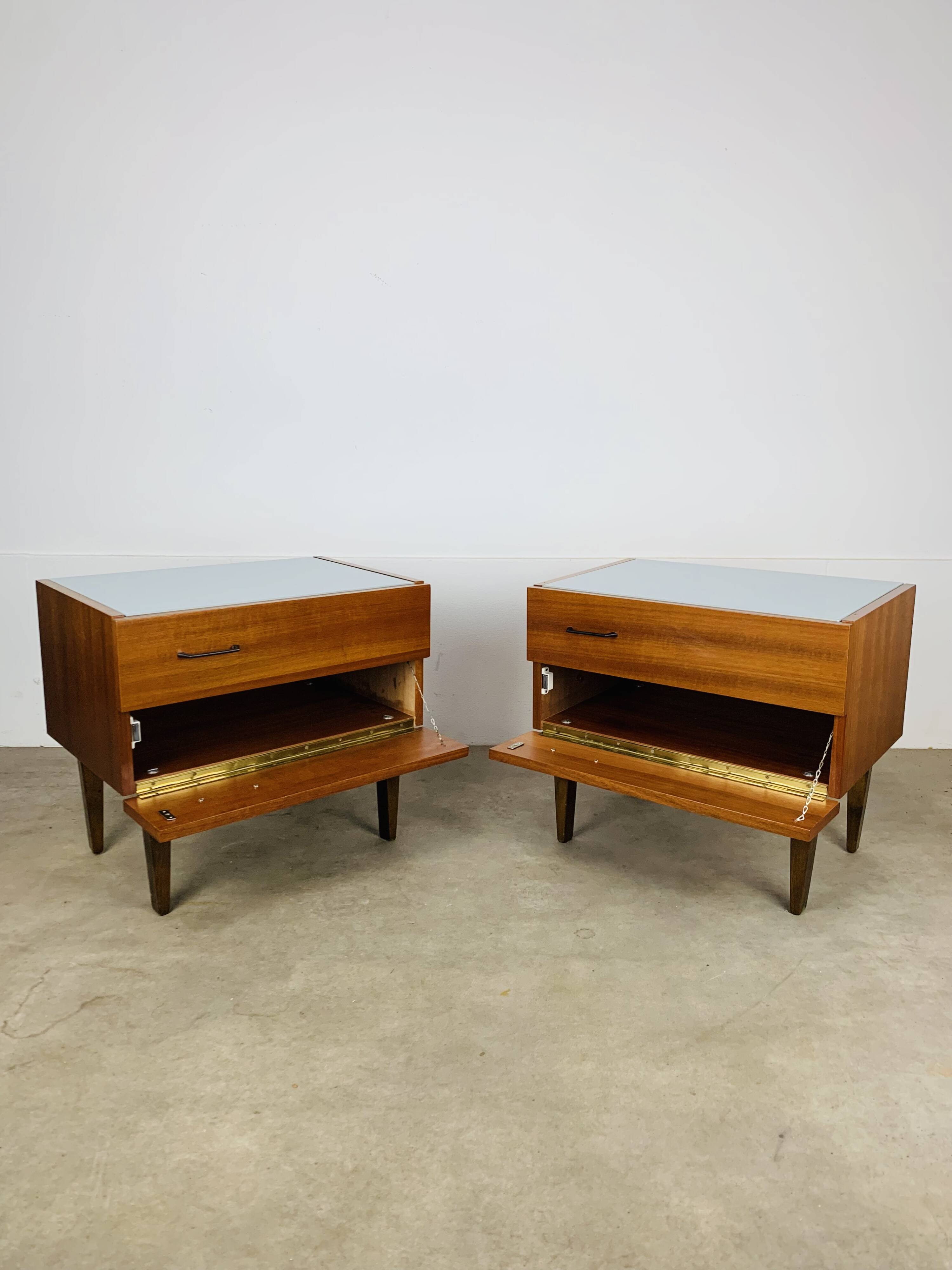 Pair of Scandinavian teak bedside tables, 1960s