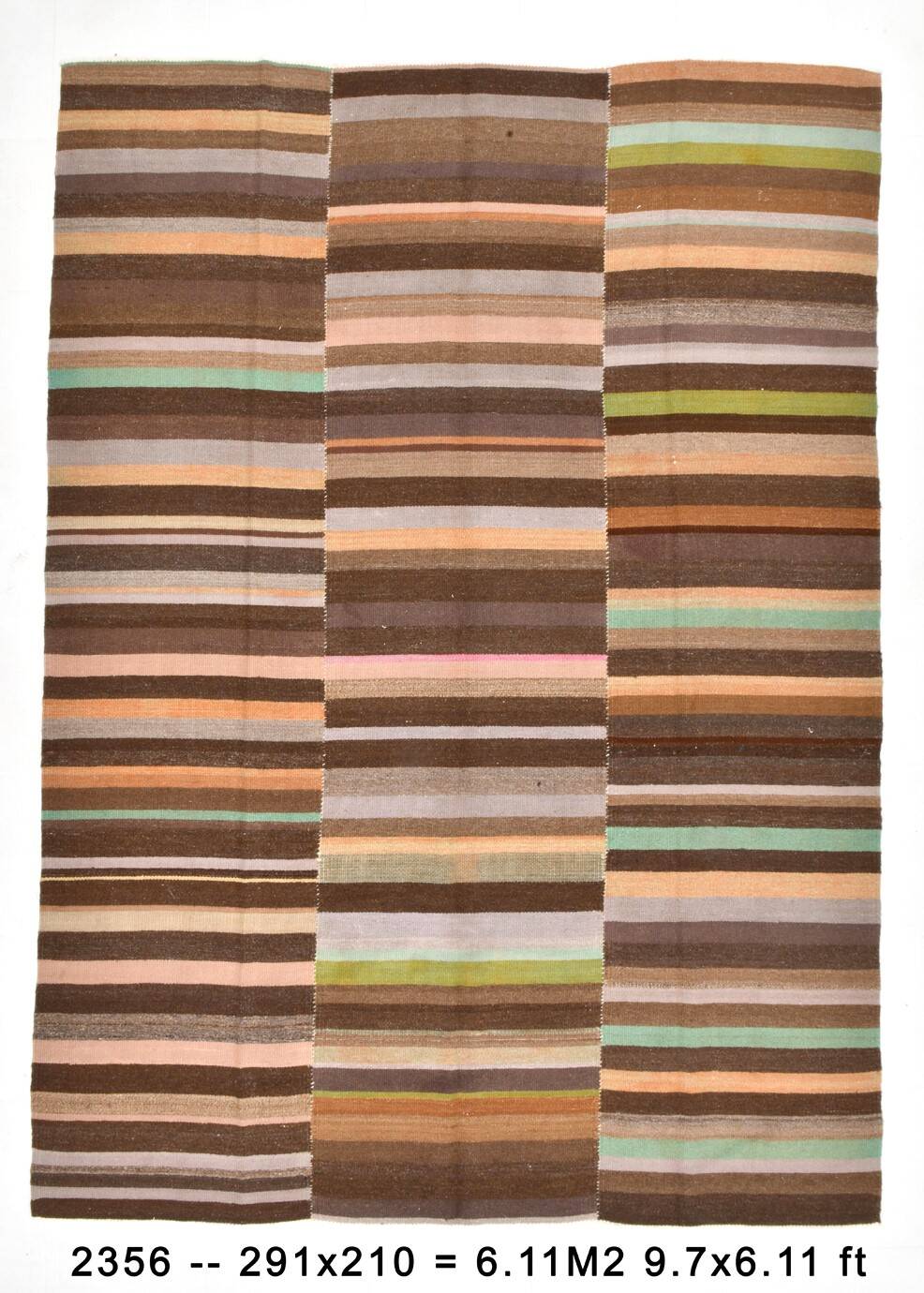 7x10 Soft Color Pastel Brown Vintage Rug, 210x291Cm SK 2356