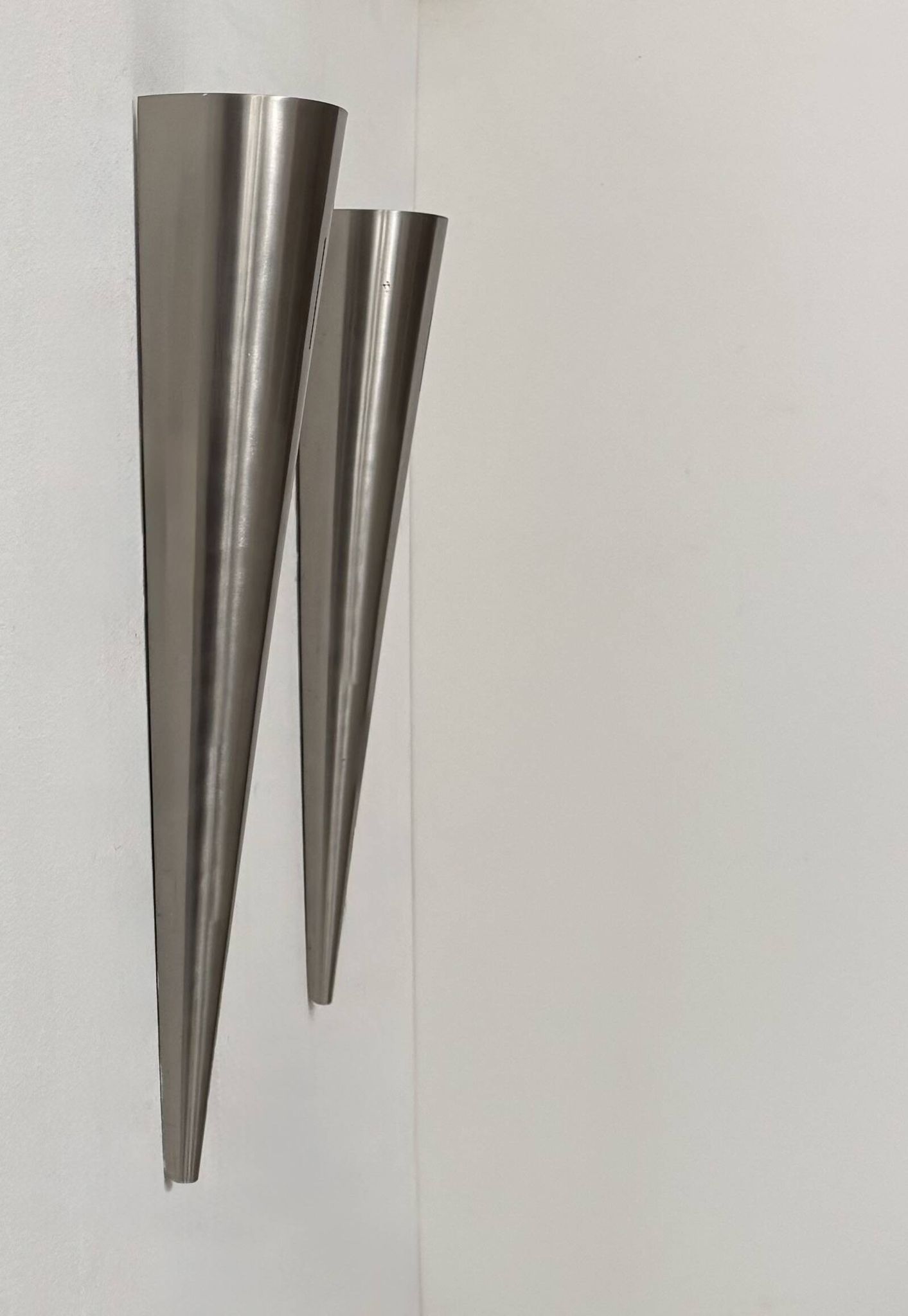 Vintage wall light pair, metal, France, 1980.