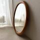 Oval pine mirror Glasmaster Markaryd Sweden 1970s