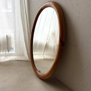 Miroir ovale en pin Glasmaster Markaryd Suède années 1970