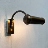 Vintage German brass patinated wall lamp with a gooseneck design by Honsel, 1970s.
