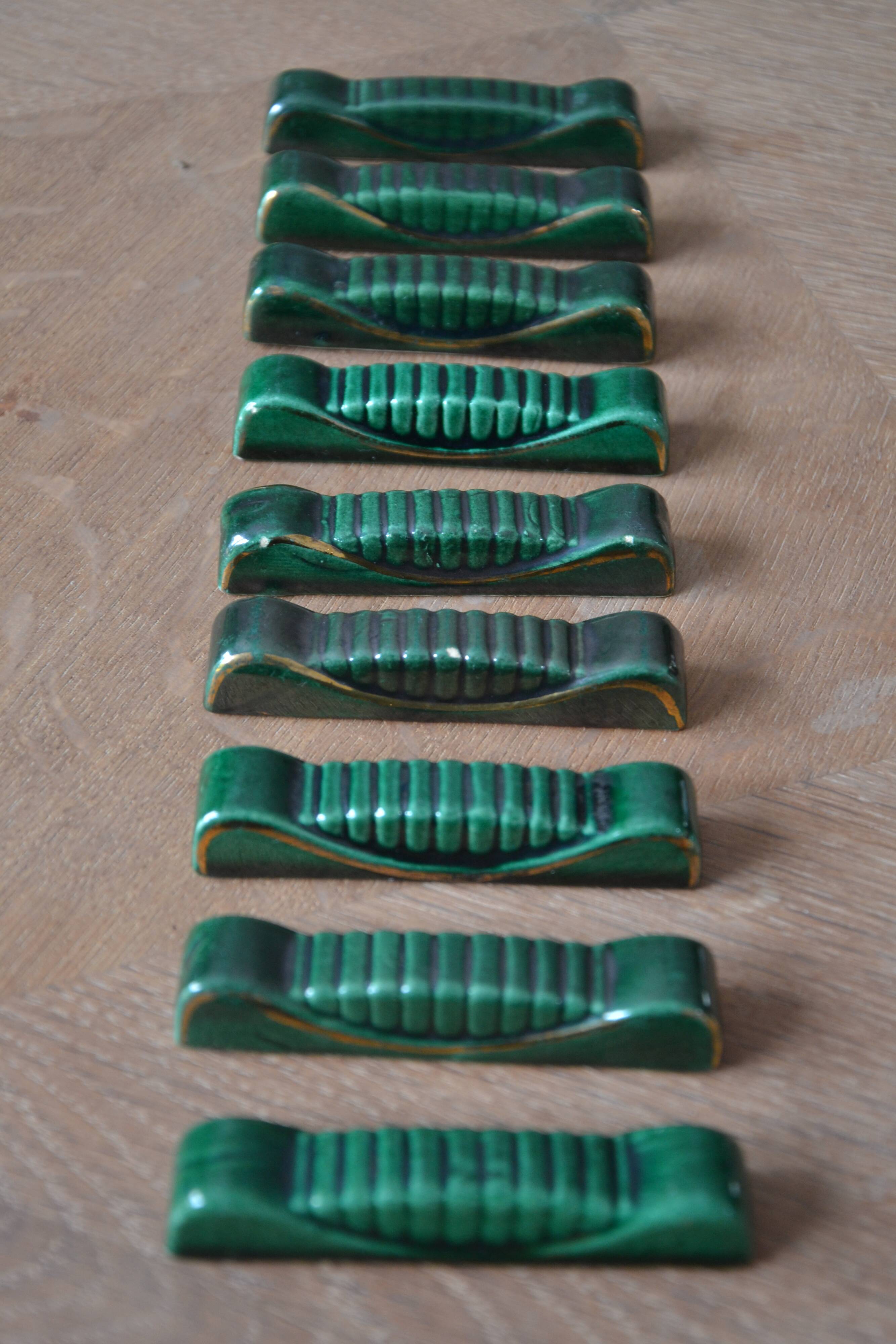 Green ceramic knife holder