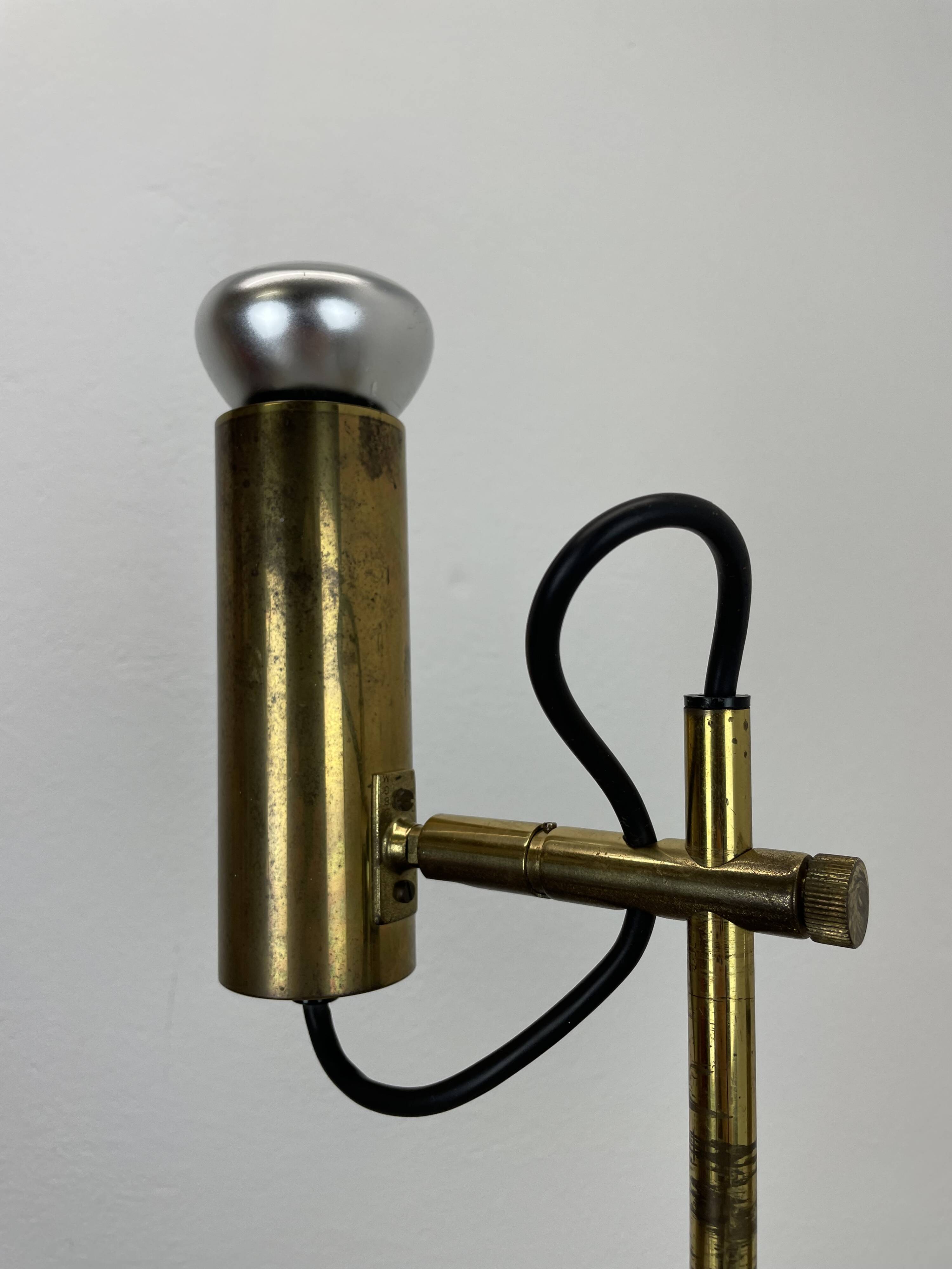 Unique 3-spot brass ceiling light koch and lowy style omi lighting germany, 1970