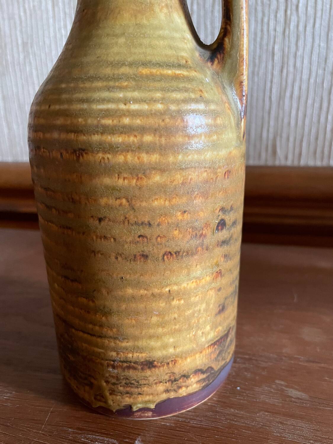 Vintage stoneware vase signed