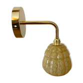 Vintage tulip wall lamp in yellow Clichy glass