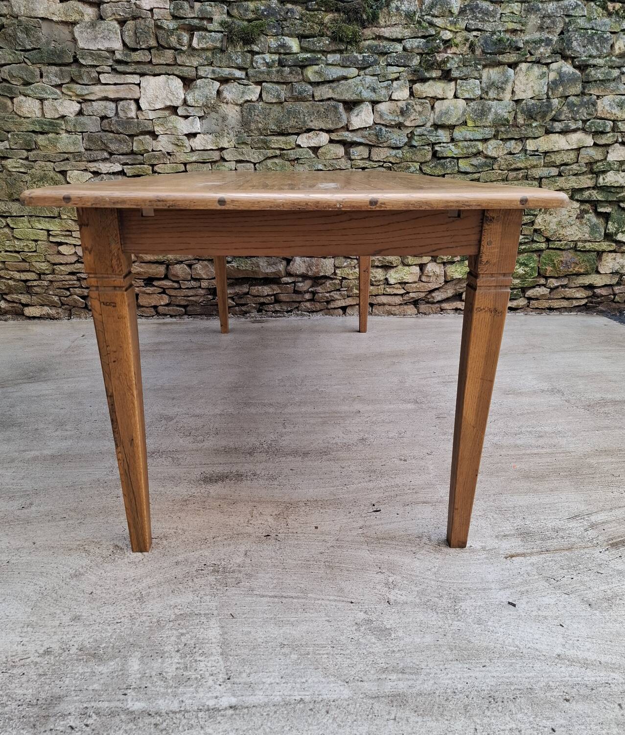 Table de ferme chêne 320 cm avec allonges 