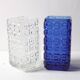 Deux vases vintage du milieu du siècle en cobalt et verre transparent Taalari / Tamara Aladin