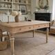 Large table / antique desk in chestnut – light patina