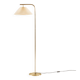 Danish brass floor lamp with Le Klint shade, 1970s