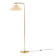 Danish brass floor lamp with Le Klint shade, 1970s