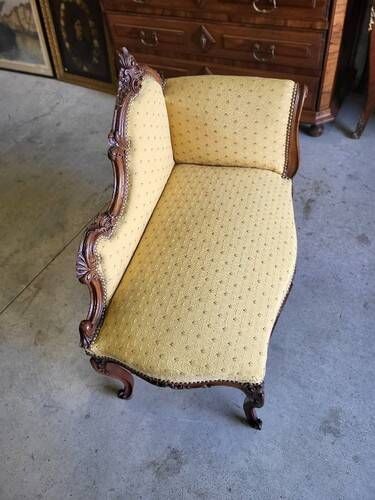 LOUIS XV CAUSEUSE 1 PLACE IN WALNUT ROCOCO