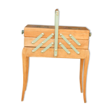 Travailleuse en bois motif floral