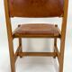 Set of 6 Maison Regain Chairs - Solid Elm and Fawn Leather - Circa 70