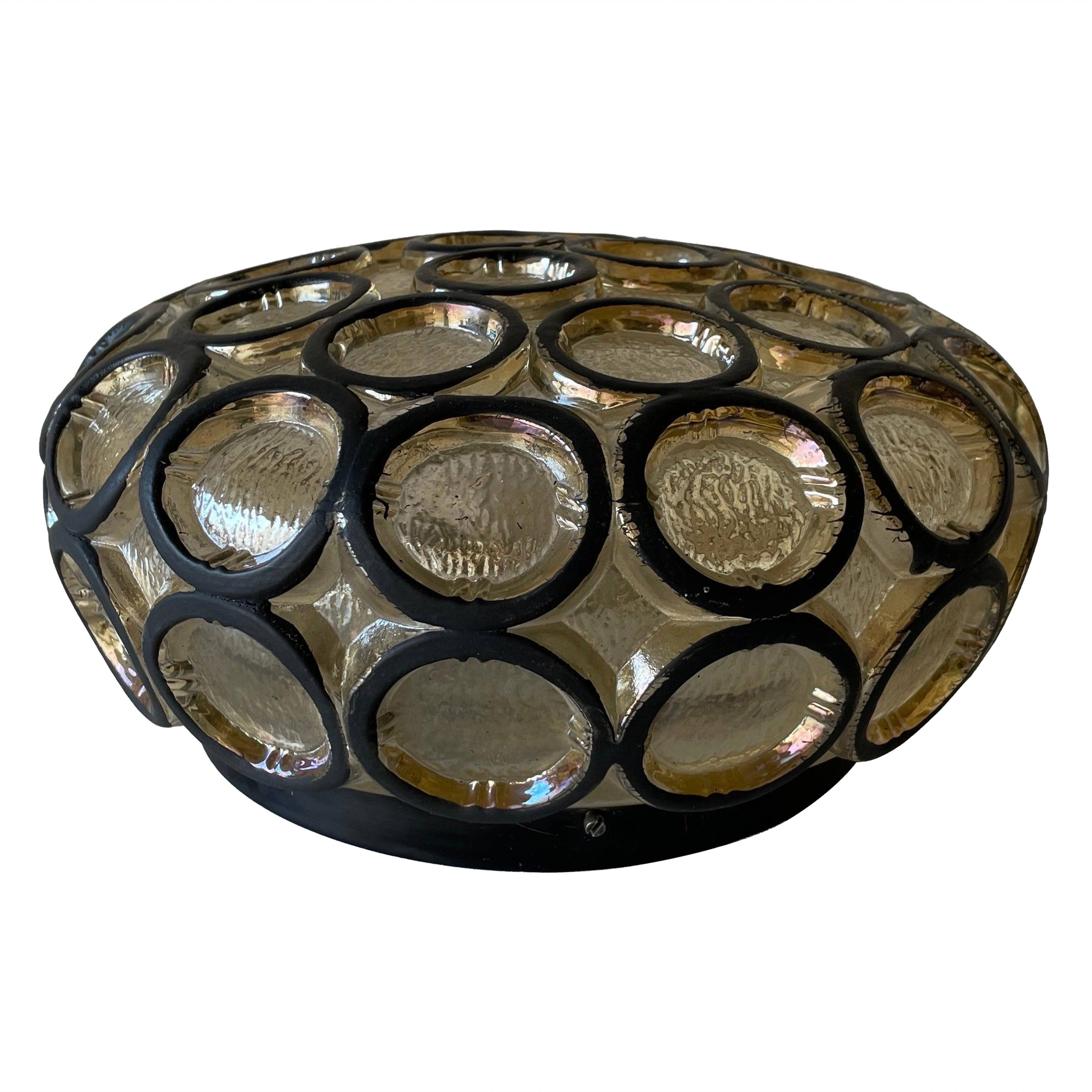 Iron or structured glass wall light by Limburg, 1960s, Germany.