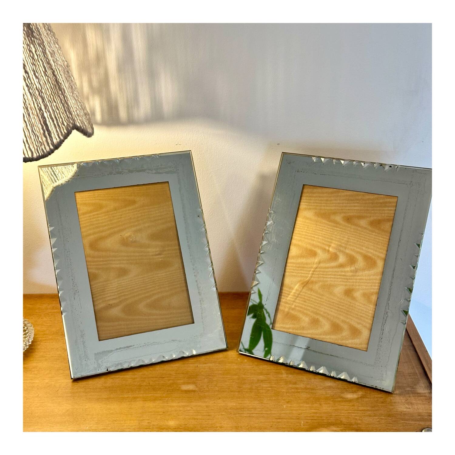 Art deco beveled mirror photo frame