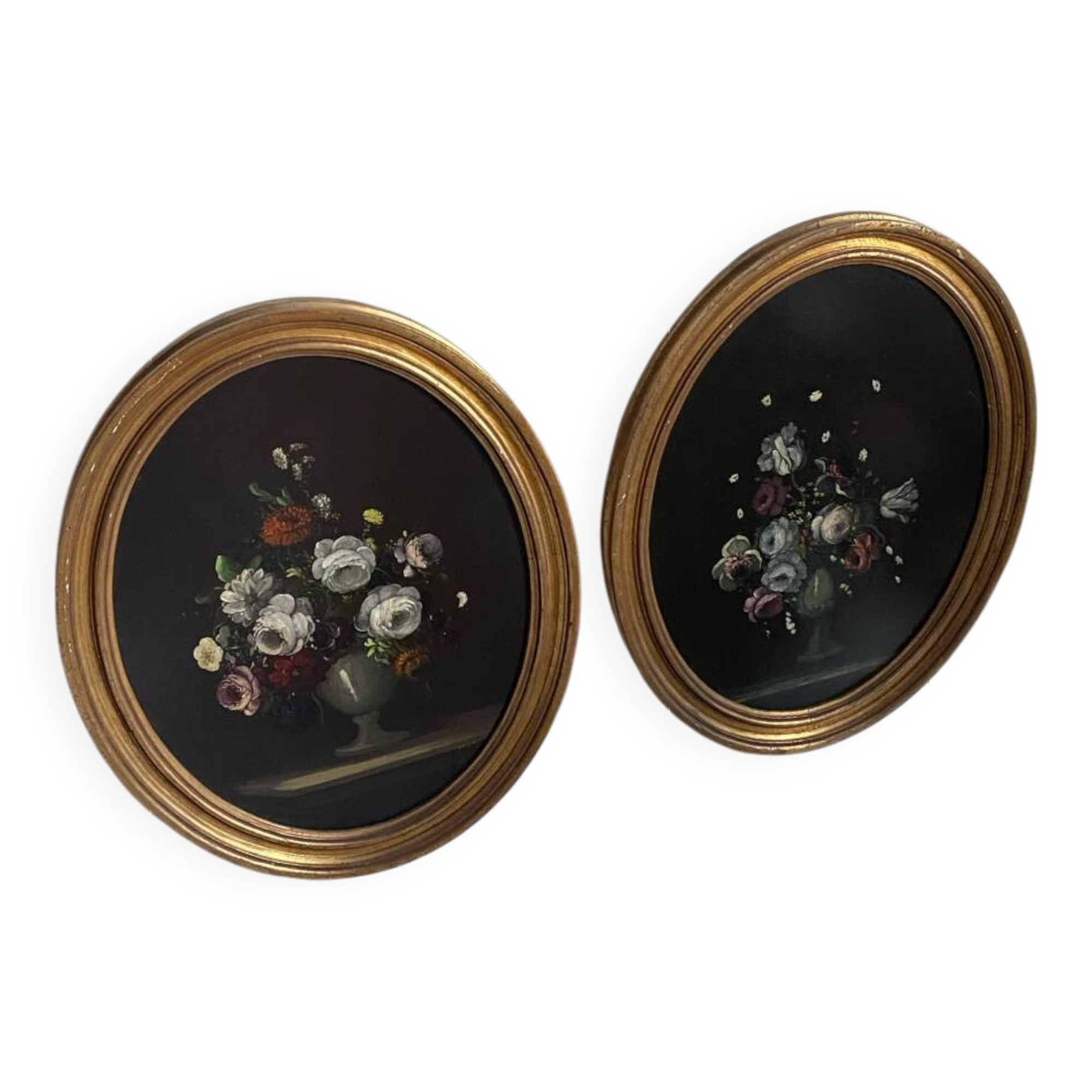 Lot de 2 tableaux anciens huile sur toile