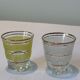 Lot of 8 shot glasses granités with their door-glass gold 70