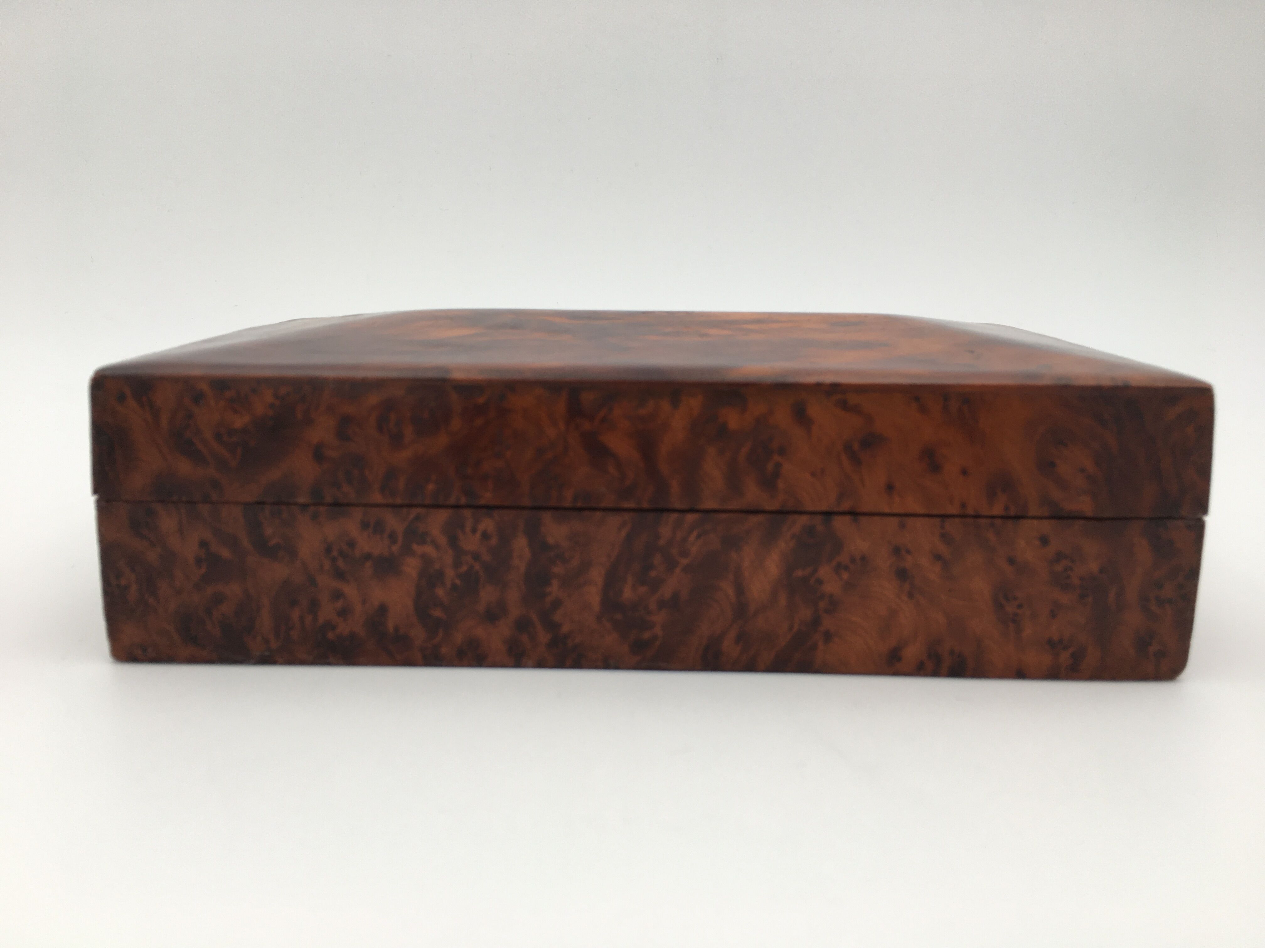 Ancient box, walnut magnifying glass box, early 20th century