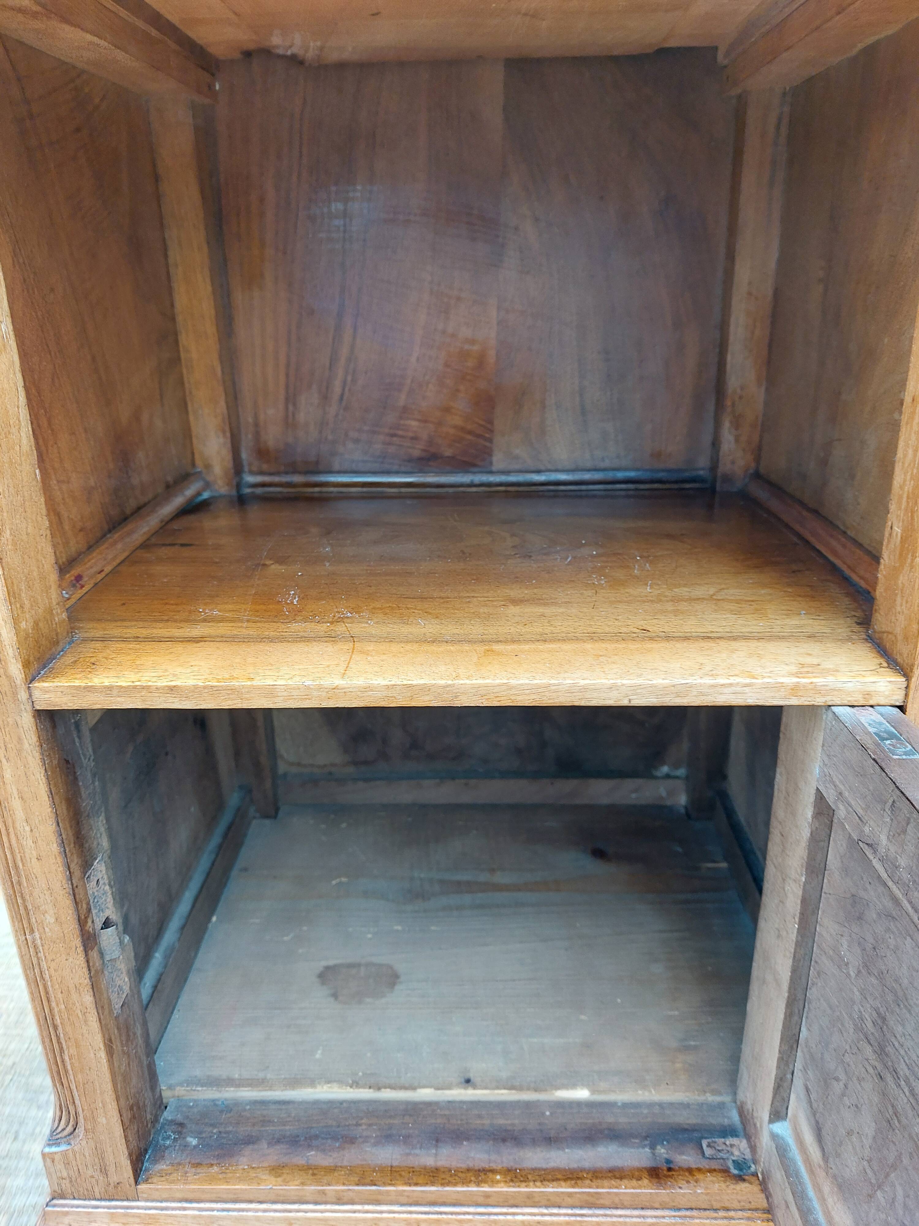 Bedside table wood and marble