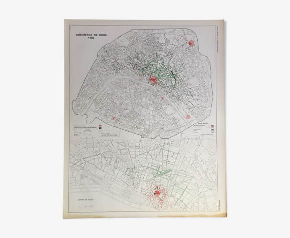 Carte plan Paris 1962