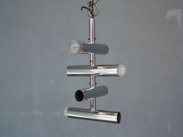 Chrome chandelier vintage 1970 swivel design