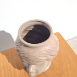 Ceramic face cachepot vase