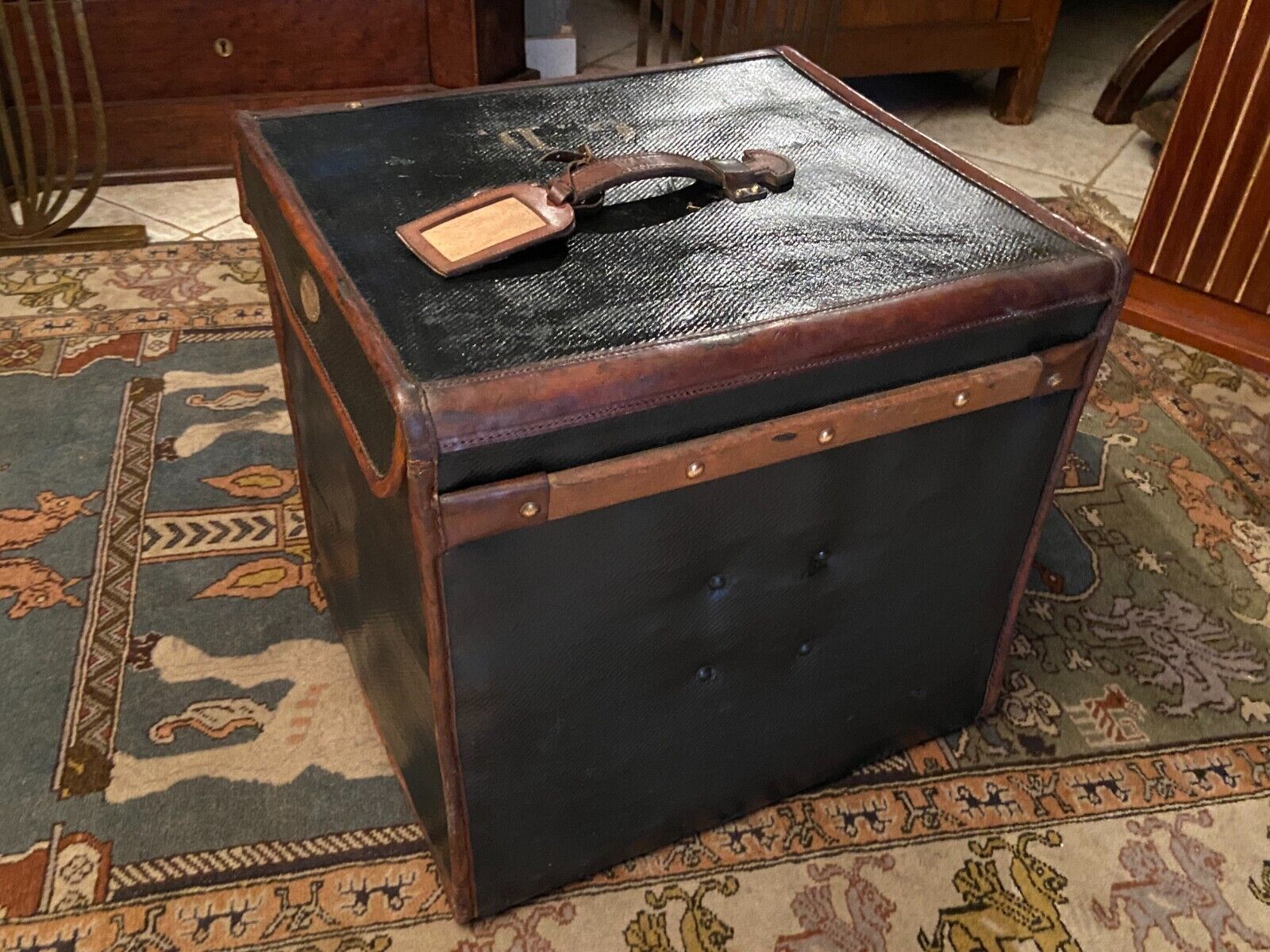 Travel trunk late nineteenth marked "At the start, Paris"