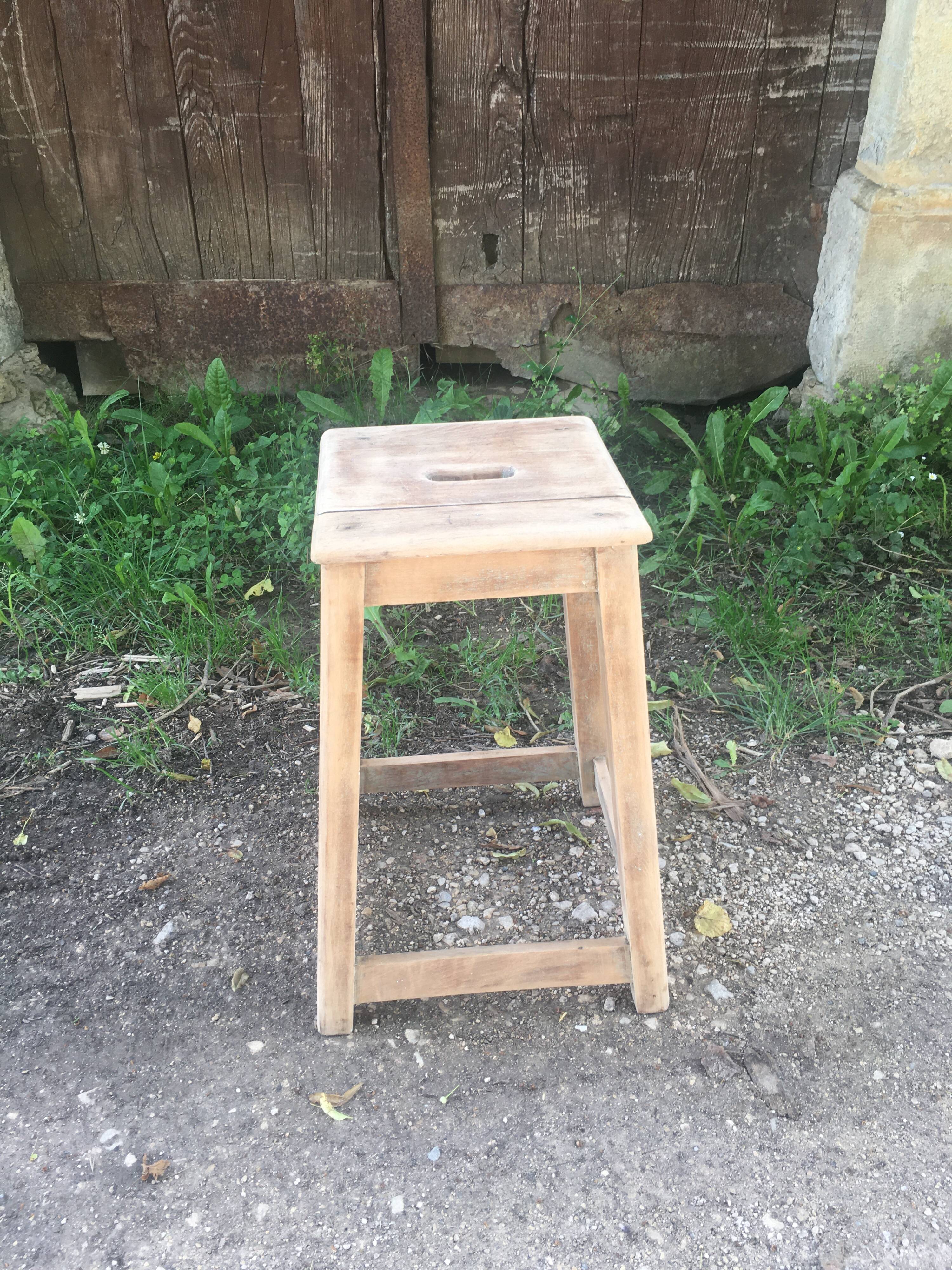 Wooden workshop stool