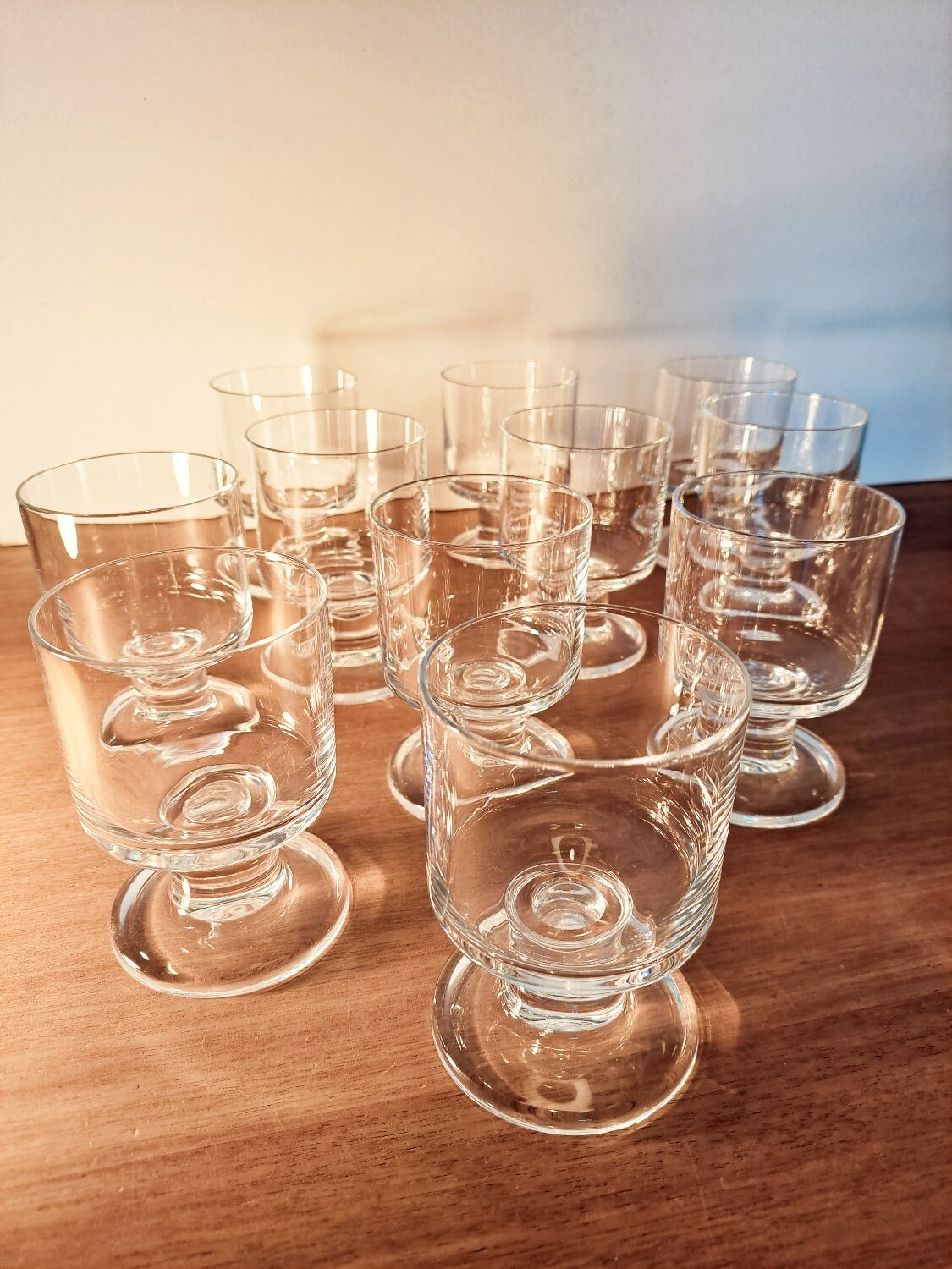 Set 11 glasses blown crystal 1970