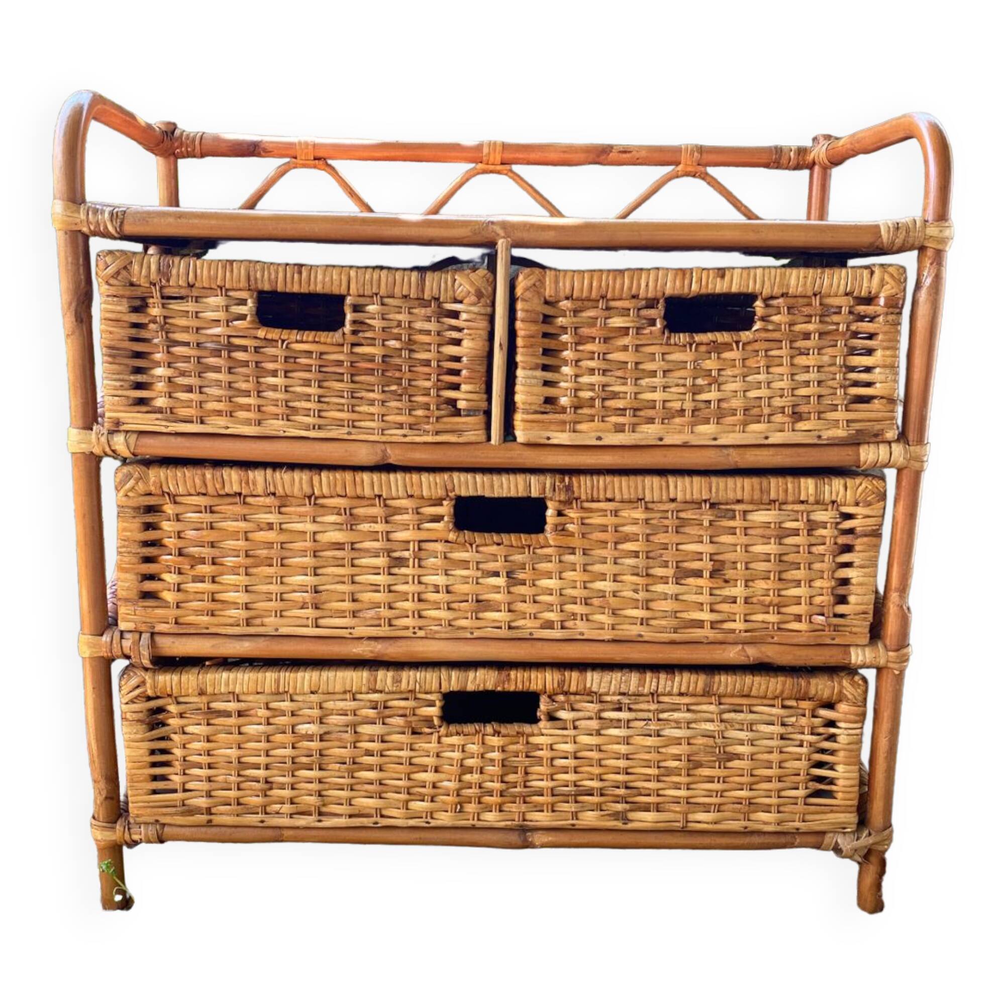 Rattan chest of drawers 4 drawers