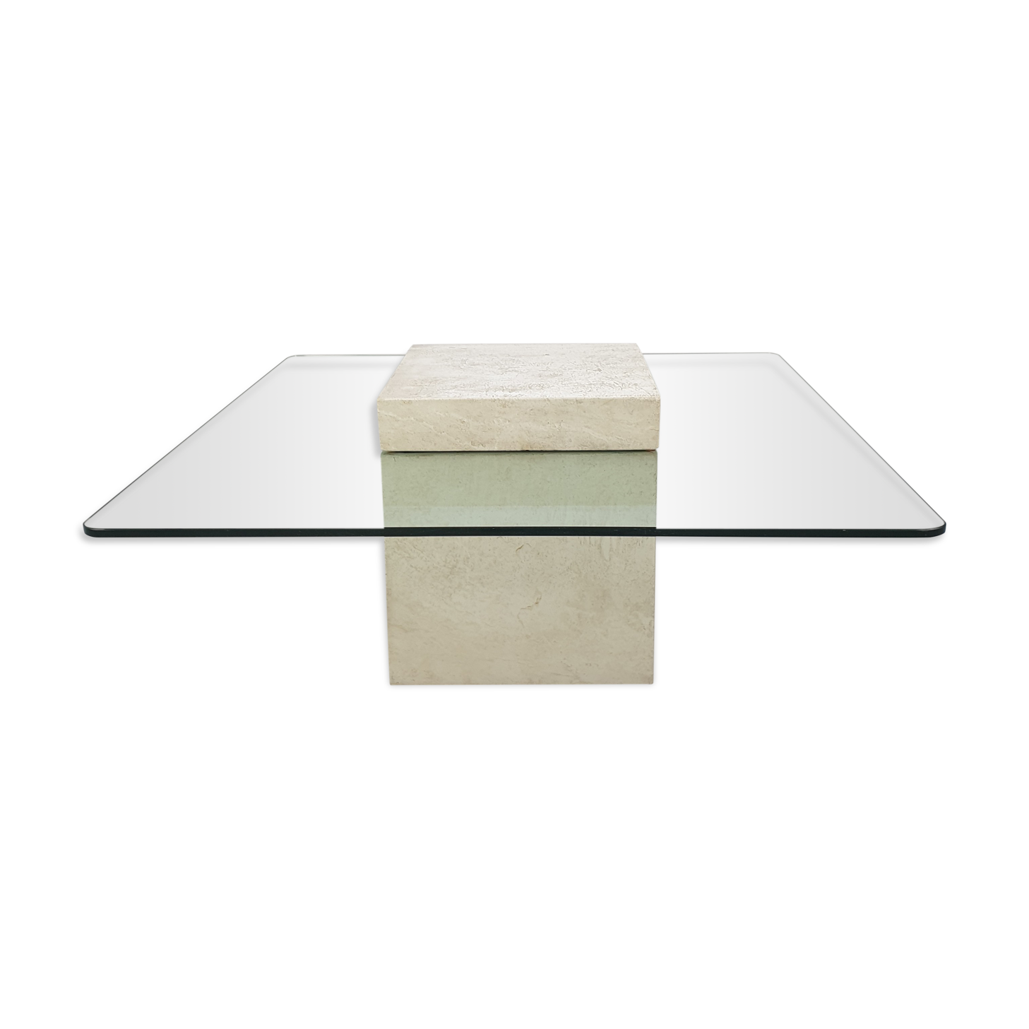 Italian Travertine Coffee Table, 1980s