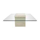 Italian Travertine Coffee Table, 1980s