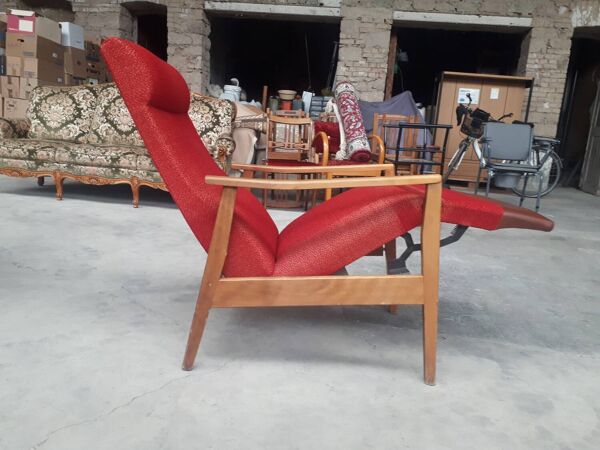 Fauteuil transat rouge