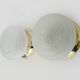 Pair of wall or ceiling lights with white-edged globe. 80 years