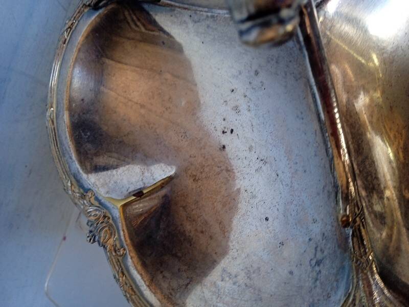 St Louis XV silver metal servant display - 2 hallmarks