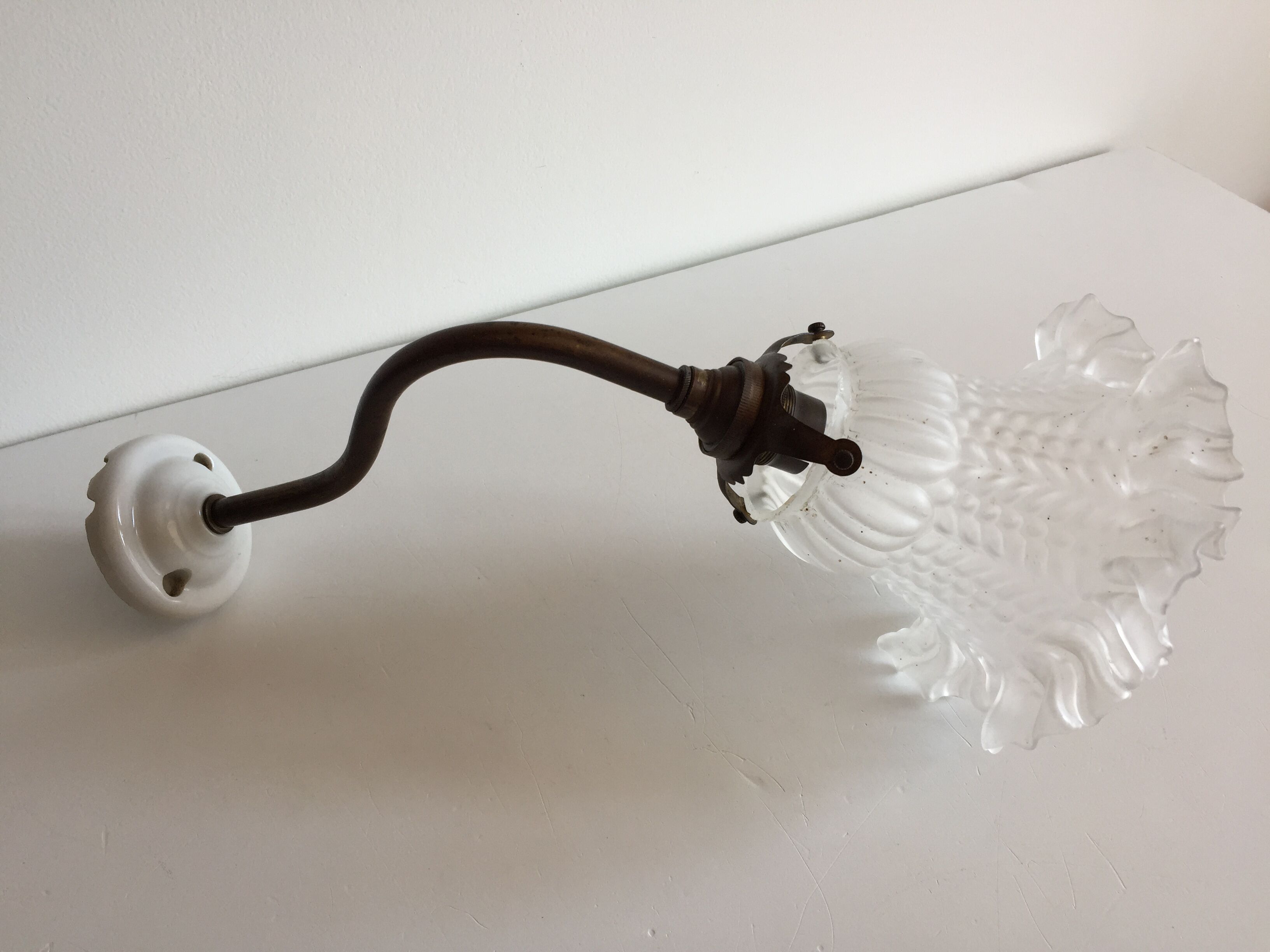 Porcelain and brass sconce