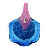 Soliflore Mdina Glass Michael Harris Bleu Rose Vintage 70s Art Glass