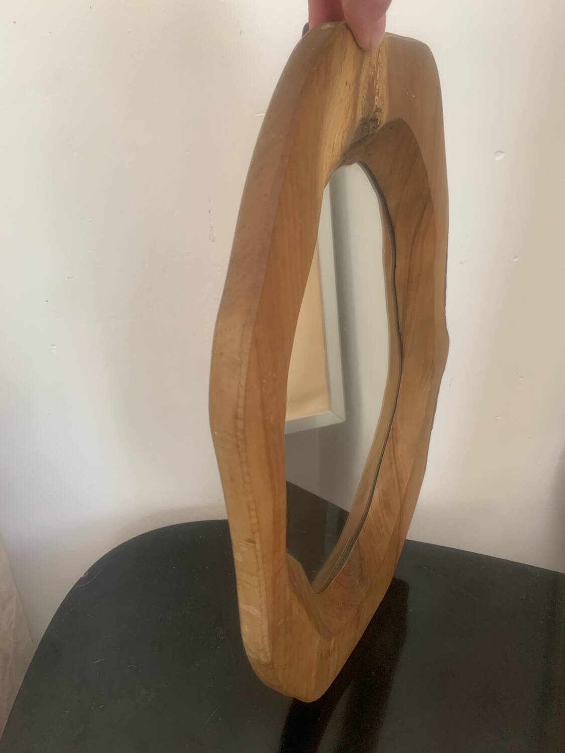 Miroir bois 1960 forme libre