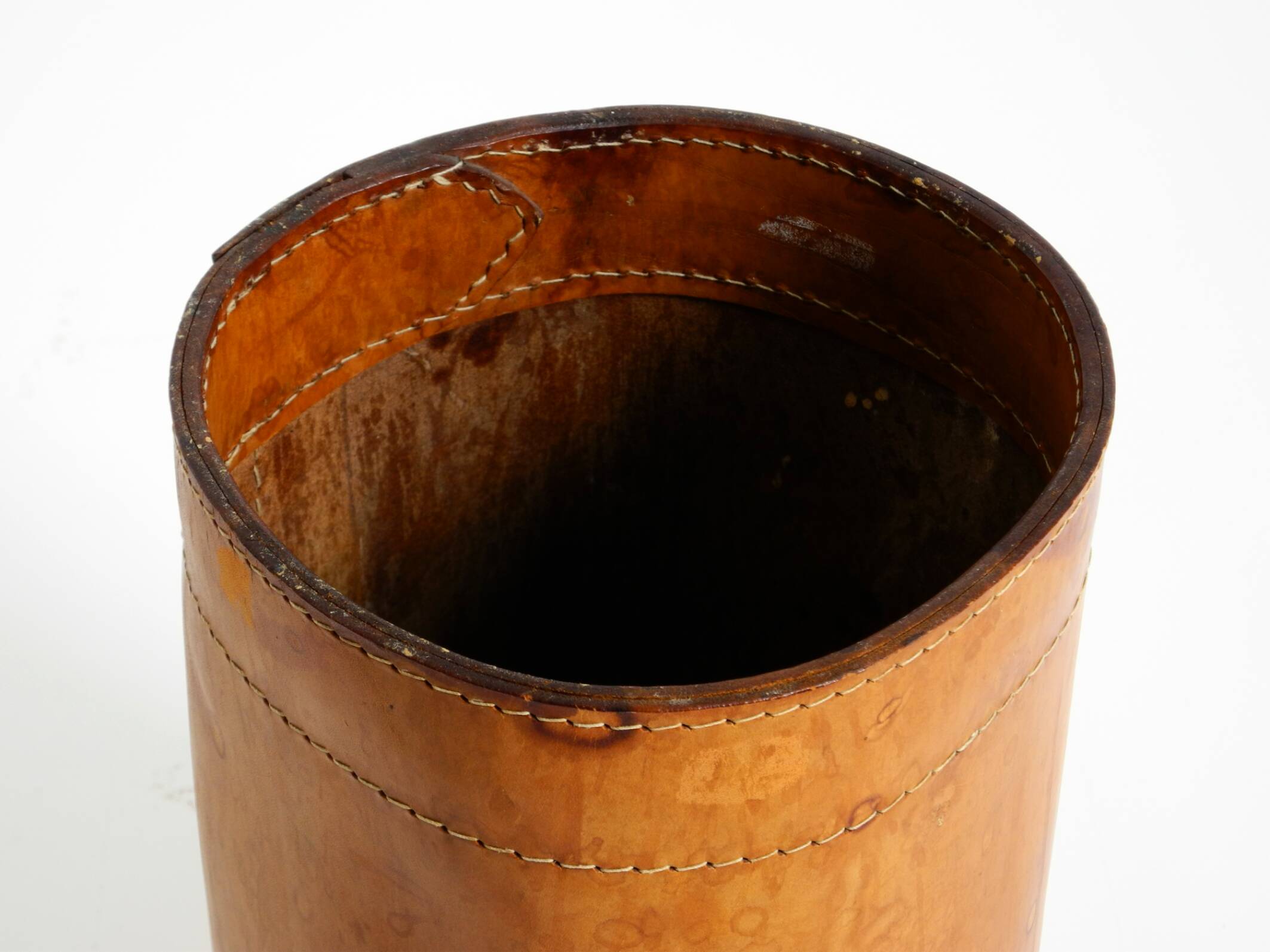 Beautiful 1960s leather paper bin by Torben Ørskov & Co Denmark