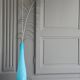 Vase, soliflore bleu en opaline